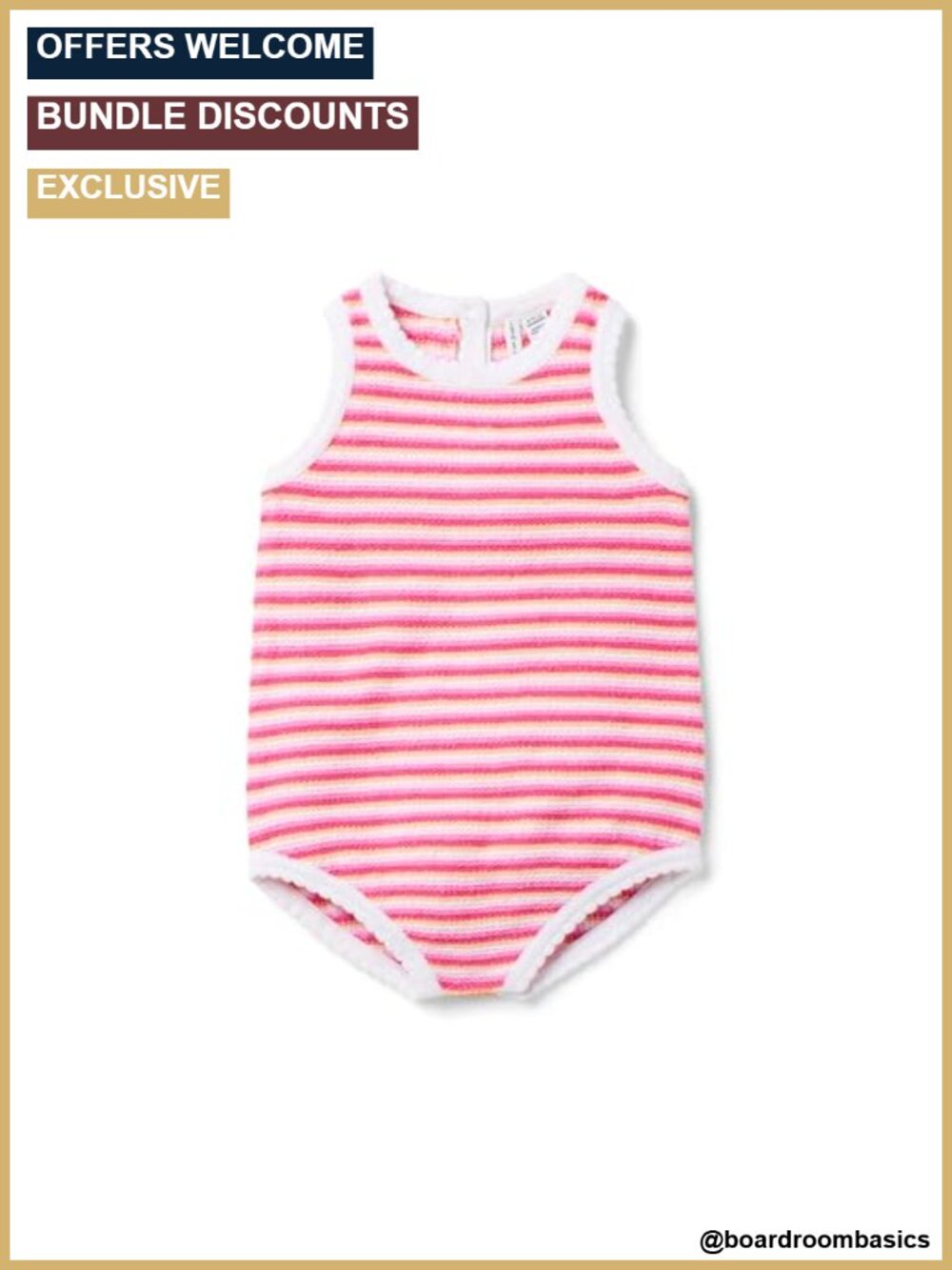 Striped Sweater Romper Button Back Snaps Sleeveless Jumpsuit